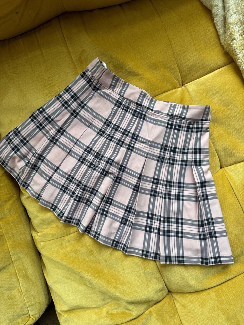 Sunday Best Pink Plaid Pleated Skirt